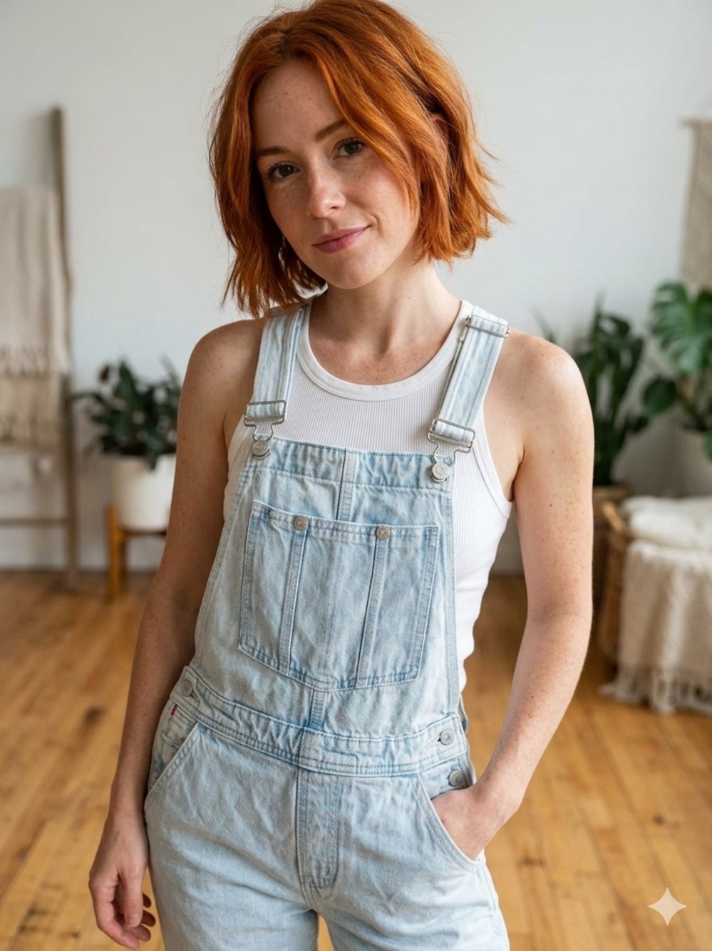 Aritzia Light Blue Denim Overalls Jumpsuit